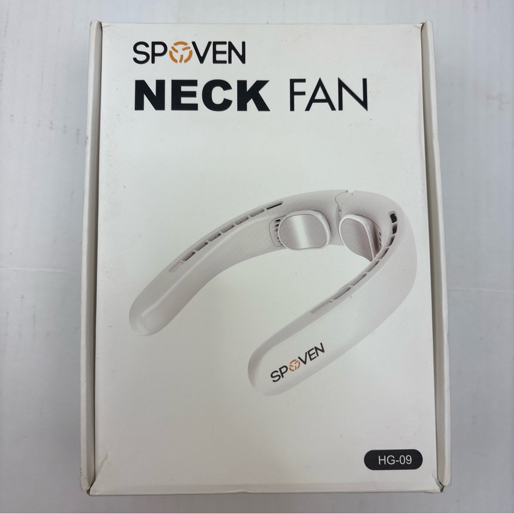 Spoken Neck Fan Rechargeable USB White Comfortable Warm Hot Weather Portable